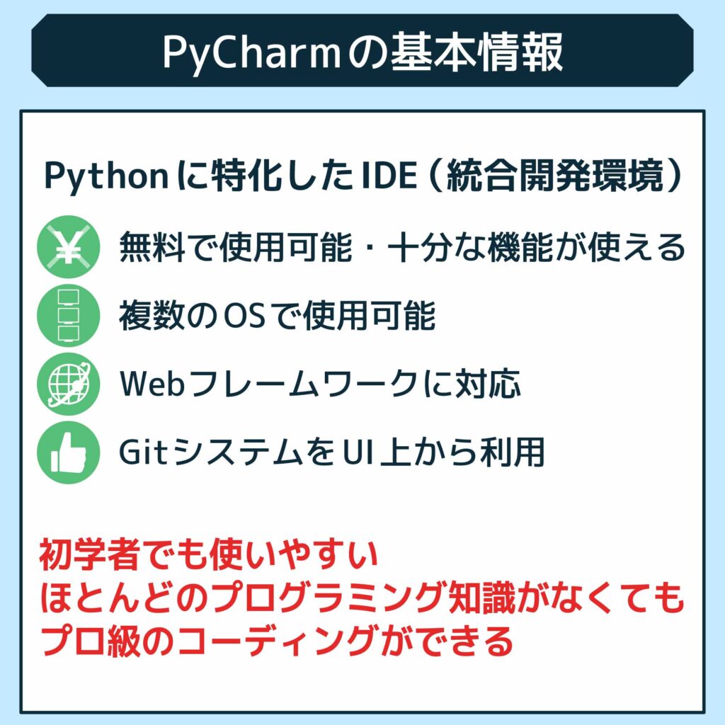 PyCharmの基本情報