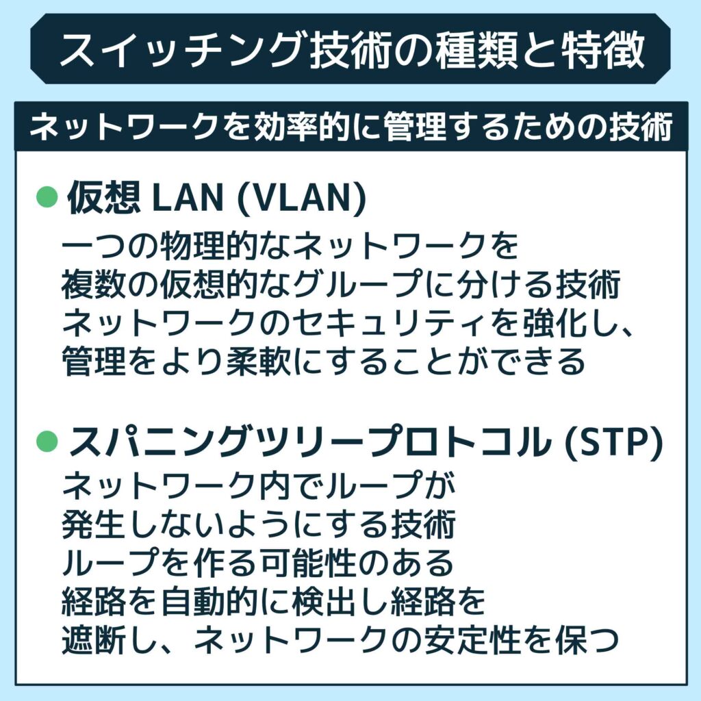 スイッチング技術の種類と特徴