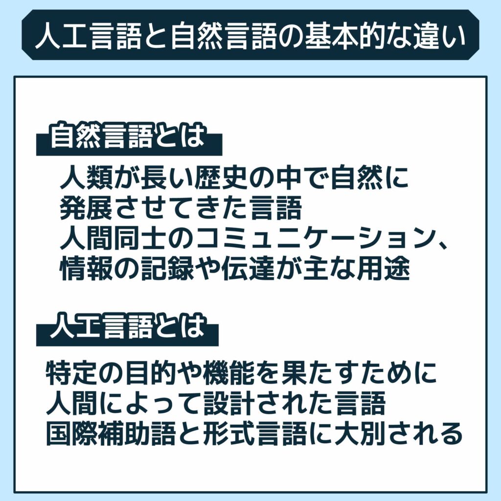 人工言語と自然言語の基本的な違い